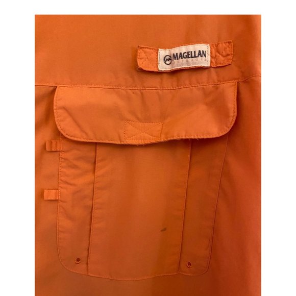 Magellan Outdoors Big Tall 3XL Vented Shirt Orange Angler Fit Fish Gear Mag Wick - Picture 10 of 14